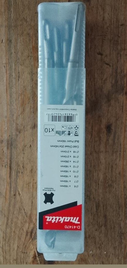 Makita D-41470 SDS-Plus Boor- en Beitelset (10-delig), Ophalen of Verzenden, Nieuw, Boor- en/of Breekhamer