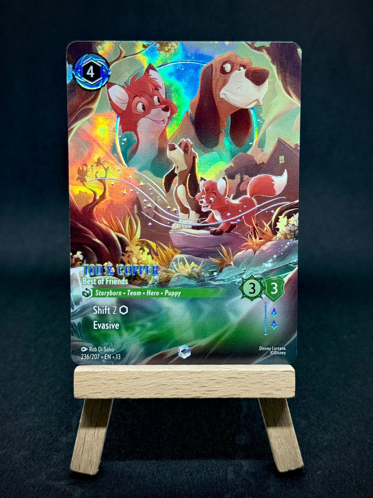 Lorcana Tod & Copper – Best of Friends 236/207 Enchanted, Hobby en Vrije tijd, Verzamelkaartspellen | Overige, Ophalen of Verzenden
