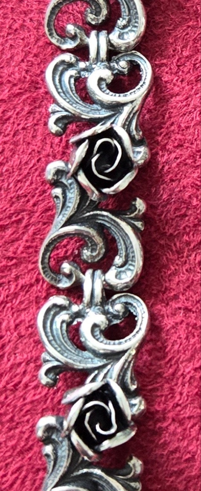 Zilveren Theodor klotz rozen armband., Ophalen of Verzenden, Zwart, Zilver