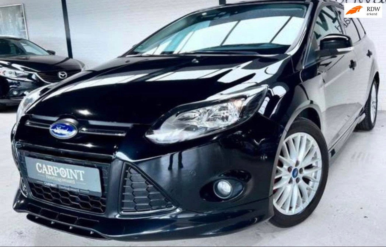 Ford Focus 1.0 EcoBoost ST-Line 125PK 2014, Auto's, Dealer onderhouden, Gebruikt, Zwart, Zwart