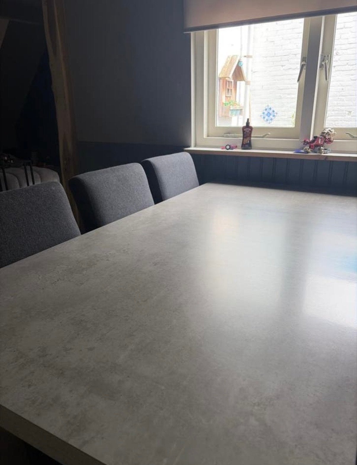 GRATIS Moderne eettafel met 4 stoelen 200x100x75, Ophalen, Gebruikt, 50 tot 100 cm, Vier personen