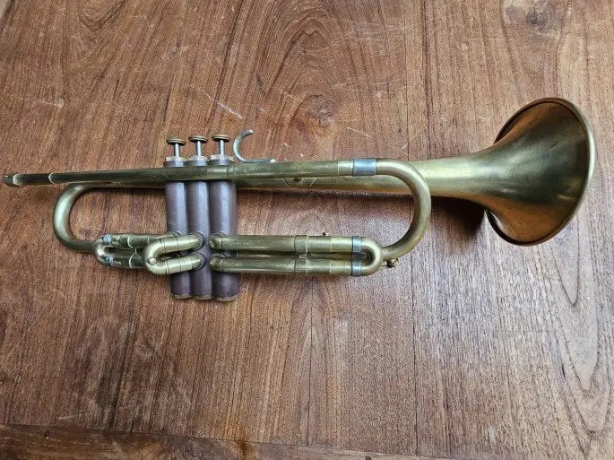 Olds Pinto Fullerton California Bb Trompet, Muziek en Instrumenten, Blaasinstrumenten | Trompetten, Ophalen, Gebruikt, Bes-trompet