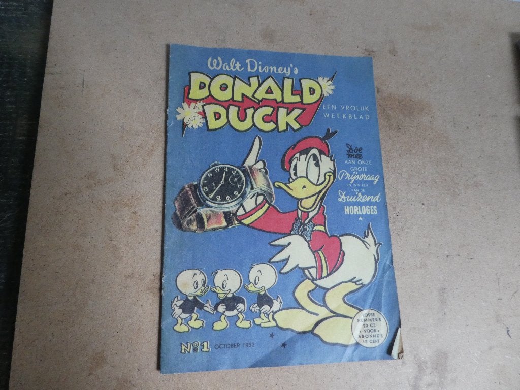 donald duck nr 1 1952, Gelezen, Eén stripboek, Ophalen of Verzenden, Donald Duck