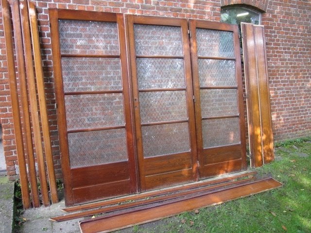 202,5hx240,5br Drieslag paneeldeuren met mooi glas