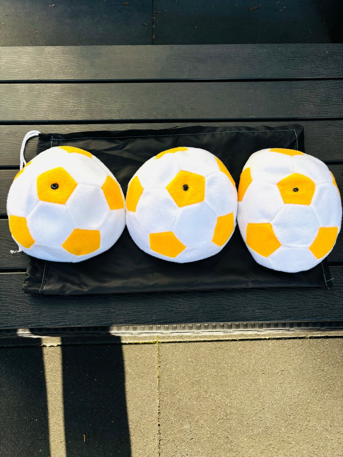 Set van 3 zachte voetbal knuffels/ballen, Ophalen of Verzenden, Zo goed als nieuw, Jongen of Meisje