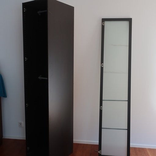 IKEA Pax kledingkast zwarte-bruine kleur met deur & 2 x hang, Ophalen, Gebruikt, 200 cm of meer, 50 tot 100 cm