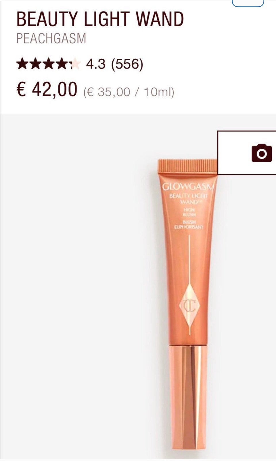 Charlotte tilbury peachgasm inclusief elle tijdschrift, Ophalen, Zo goed als nieuw, Oranje, Wangen