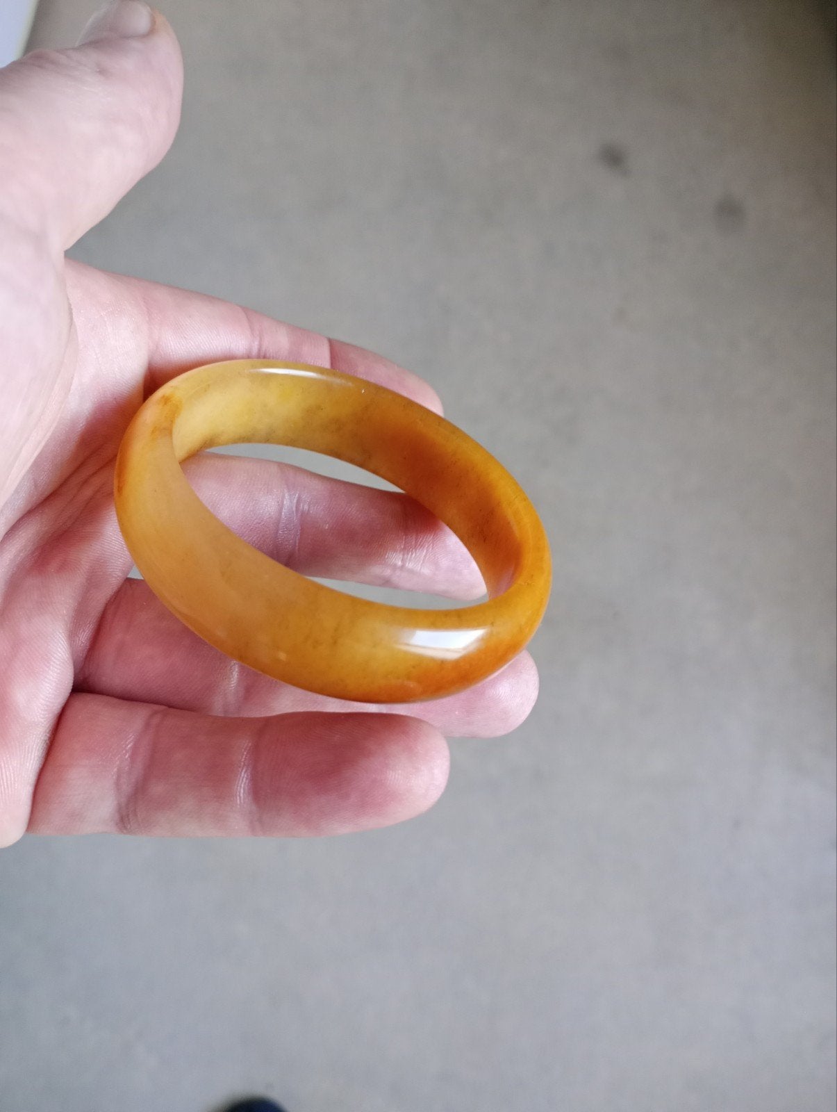Gecertificeerde Geel Oranje Bruin Jade Armband 61mm, Ophalen of Verzenden, Nieuw