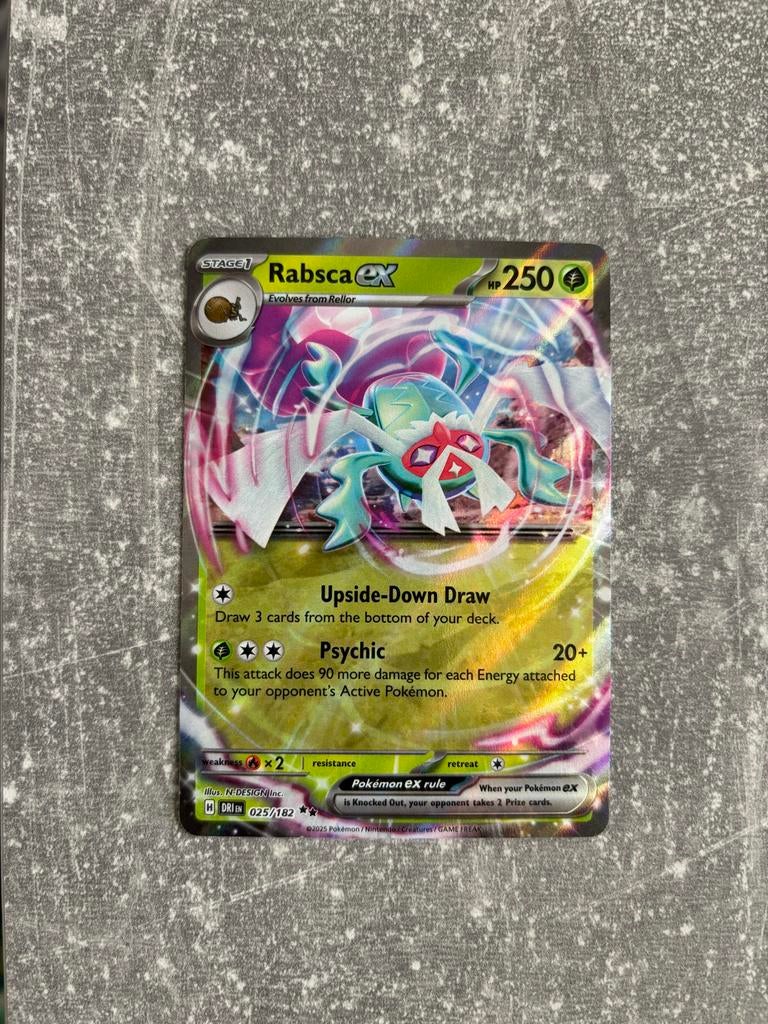 Pokémon kaart Rabsca ex 025/162, Ophalen of Verzenden, Zo goed als nieuw, Losse kaart, Foil