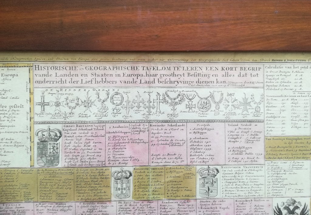 Originele 17e eeuws getekende kaart van gebr Ottens (A'dam), Gelezen, Europa, Ophalen of Verzenden, 17e en 18e eeuw