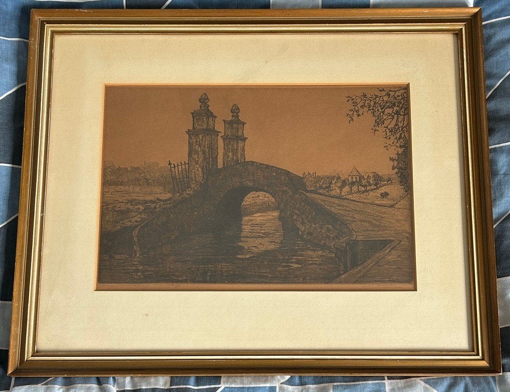 Grote ets Johan Scherft (1891-1969), Antiek en Kunst, Kunst | Schilderijen | Klassiek, Ophalen