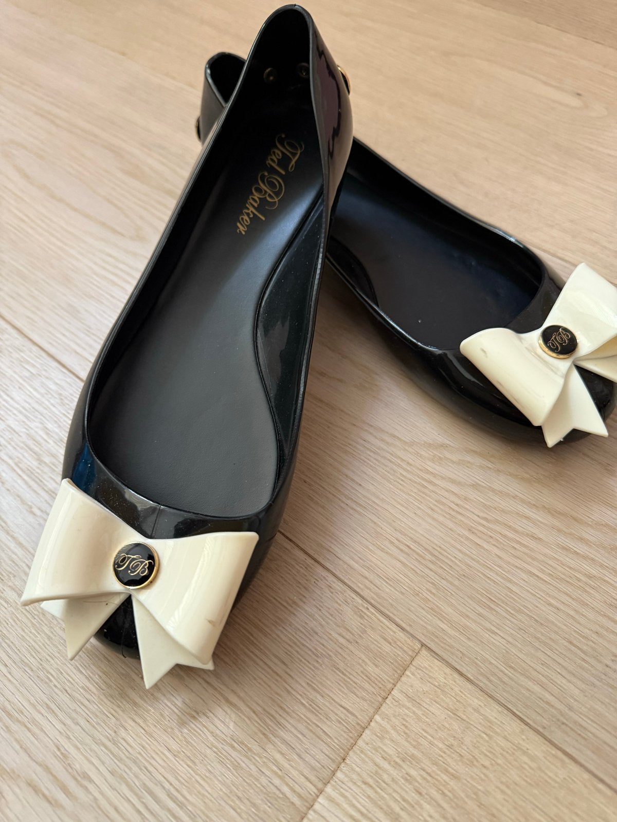 Ted Baker Ballerina's met strik maat 37,5, Zwart, Zo goed als nieuw, Ballerina's, Ophalen of Verzenden