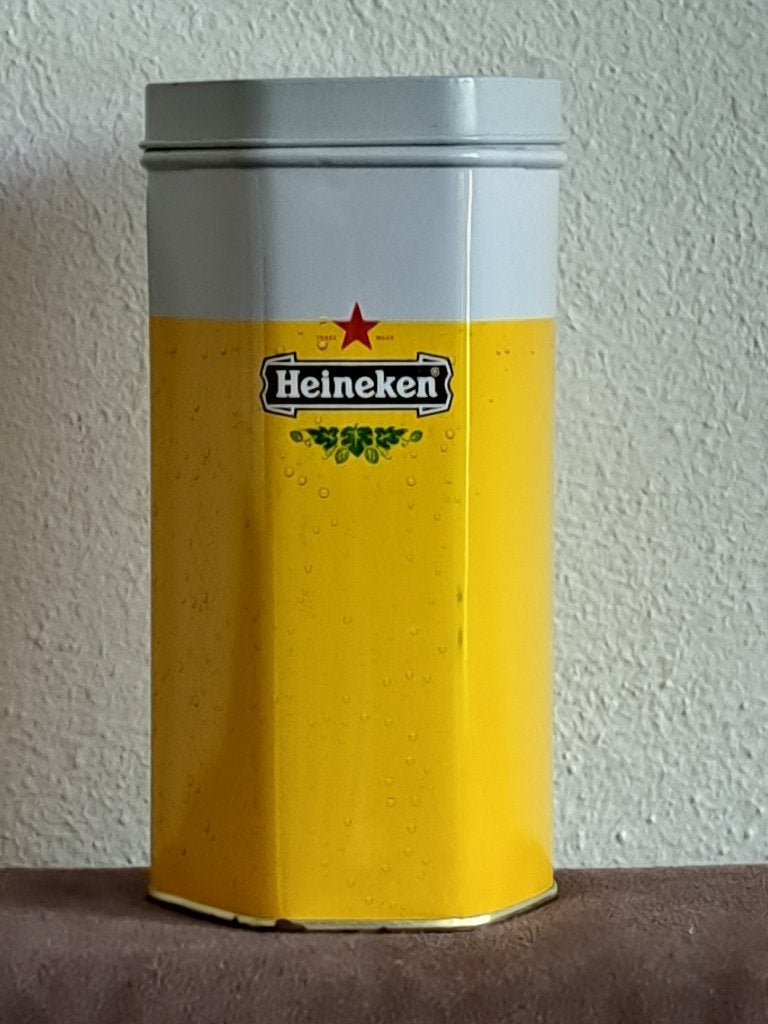 Te koop: Heineken bierglasblikje, Ophalen, Gebruikt, Koek(jes)