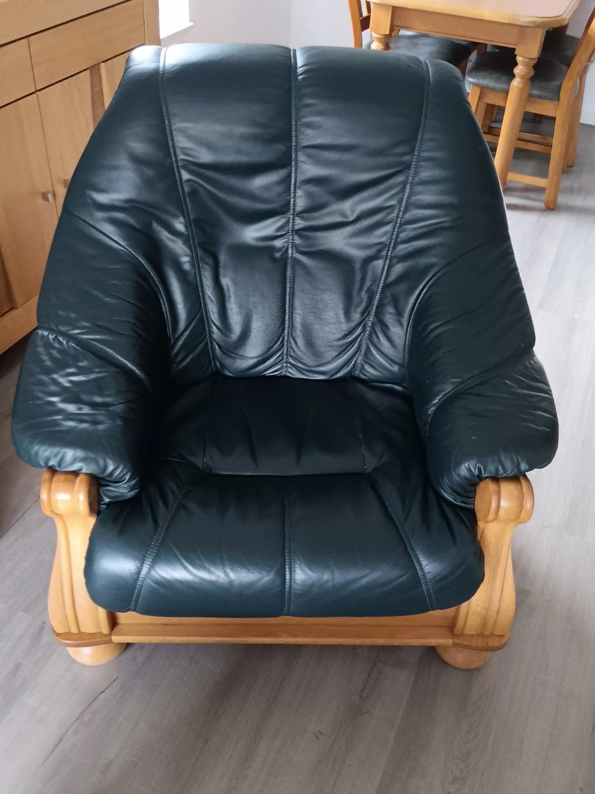 2 Massief Eiken Fauteuils met Skyleder, Gebruikt, 75 tot 100 cm, Minder dan 150 cm, Ophalen