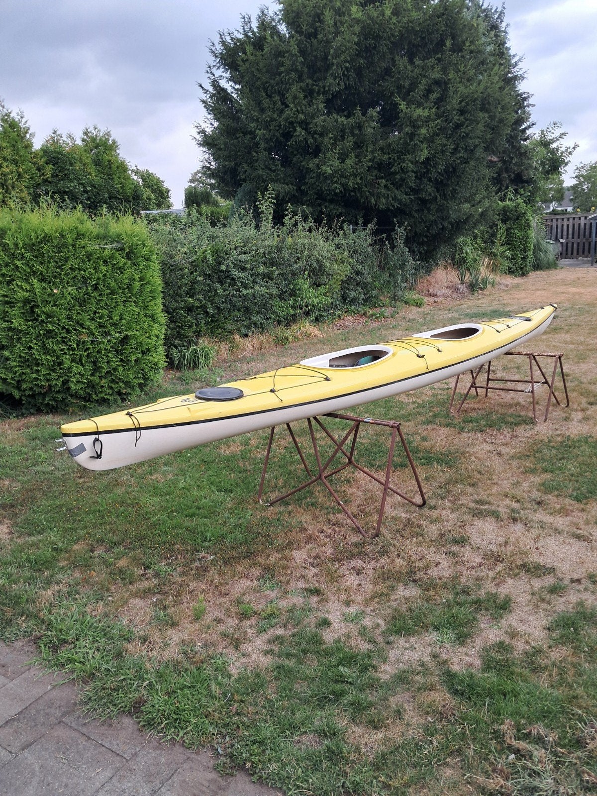 Kajak 2-persoons met peddels en trolley, Watersport en Boten, Kajaks, Ophalen of Verzenden, Gebruikt, 2-persoons