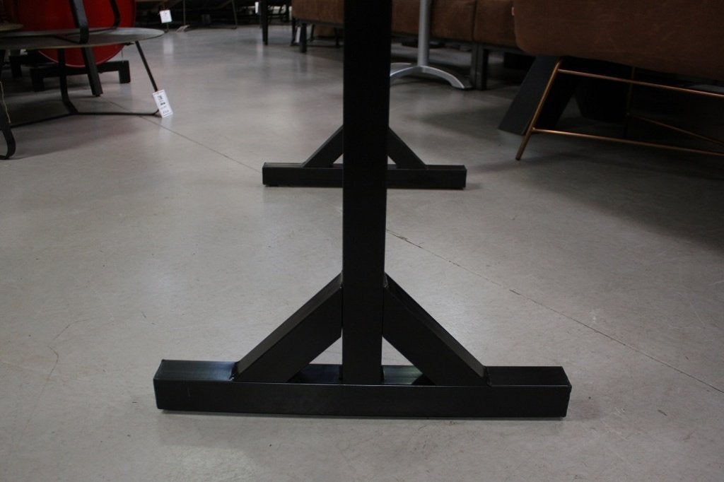 Mooie bartafel statafel metaal hout 120 x 80 x 110 cm. hoog, Ophalen, 5 krukken of meer, Zo goed als nieuw, 90 cm of meer