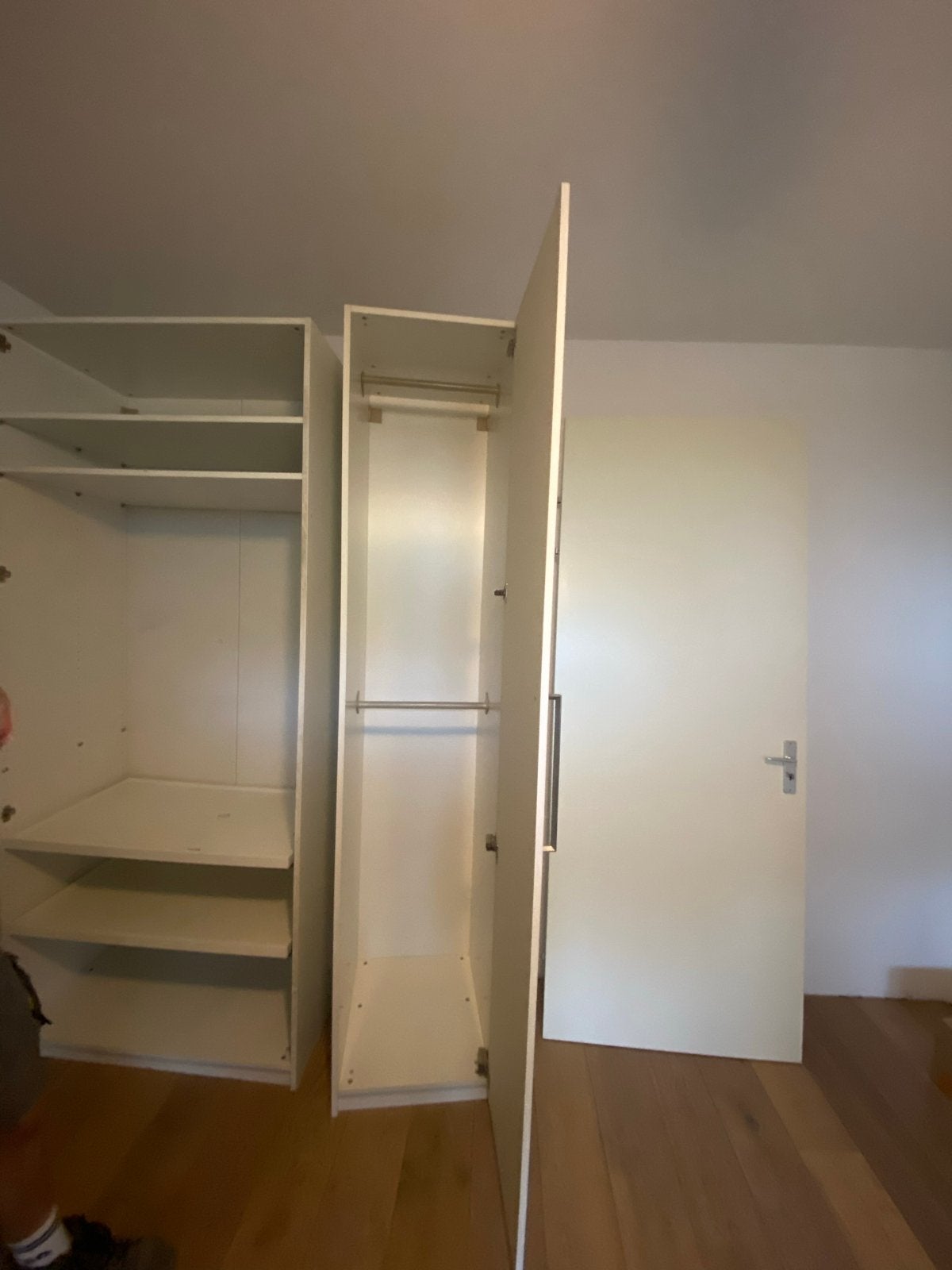 Witte IKEA Pax kledingkast met planken en hangruimte, 100 tot 150 cm, 200 cm of meer, Ophalen of Verzenden, Zo goed als nieuw