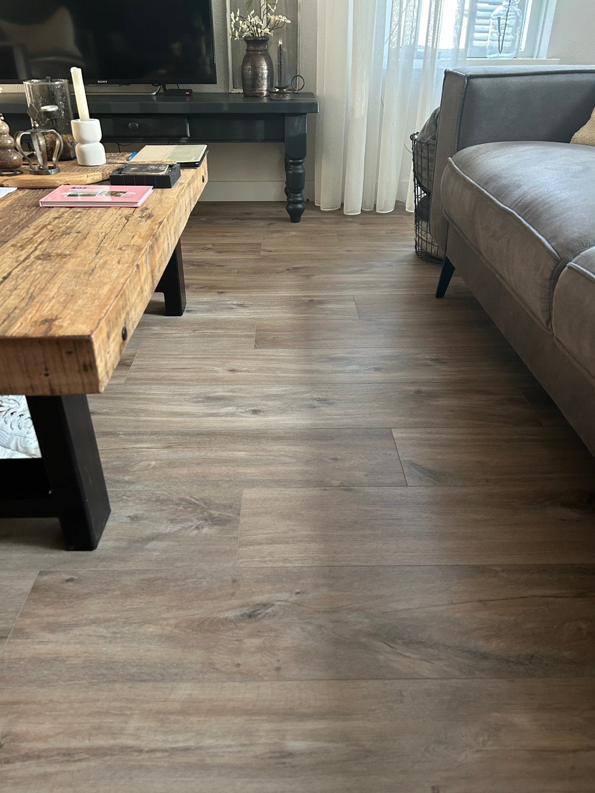 Mooie click pvc vloer quick-step kan nog een ronde mee 6 jr., Ophalen, Gebruikt, 50 tot 75 m², Grijs