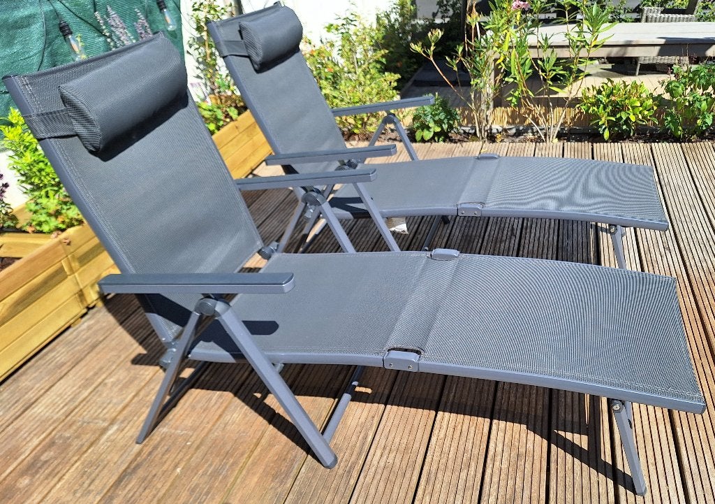 Tuinligstoel, Ophalen, Nieuw, Aluminium, Verstelbaar