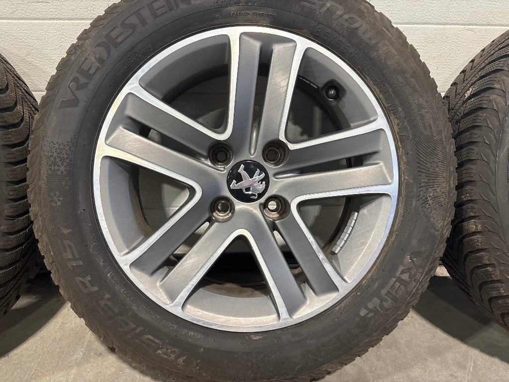 15" lm org. peugeot vredestein winterbanden st. 4 x 108, Ophalen, Gebruikt, 15 inch, Banden en Velgen