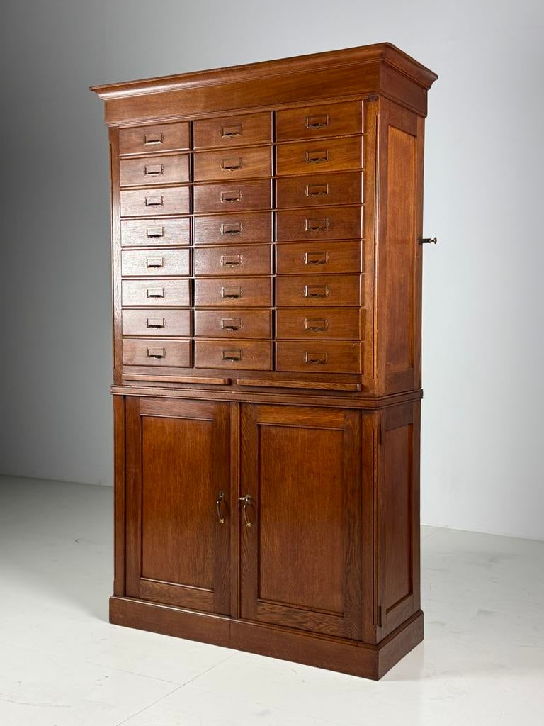 Archiefkast eiken ca. 1900 antiek, Huis en Inrichting, Kasten | Ladekasten, Ophalen, Gebruikt, 5 laden of meer, Eikenhout