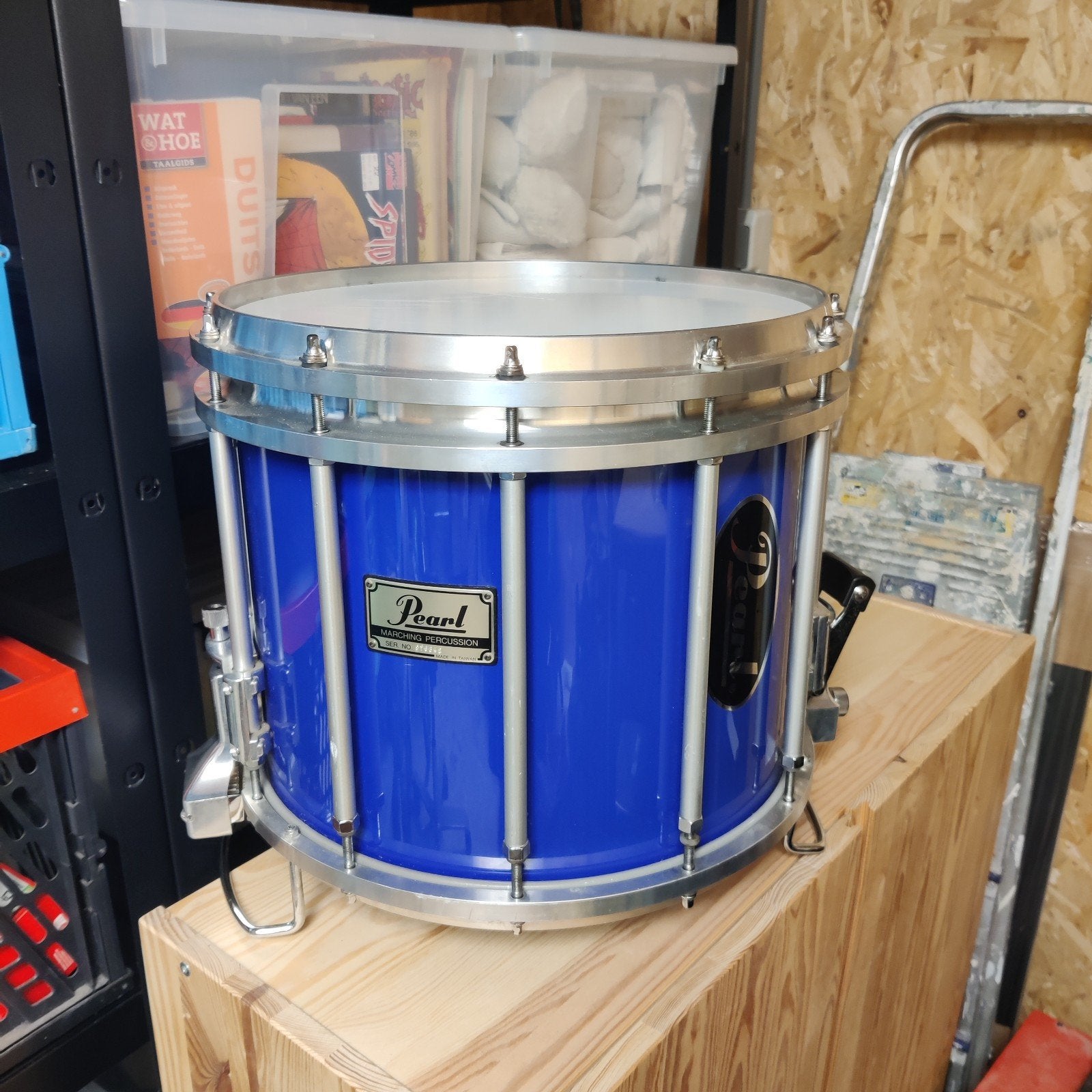 Pearl Championship Marching Snare Drum - Blauw, Ophalen, Gebruikt, Pearl