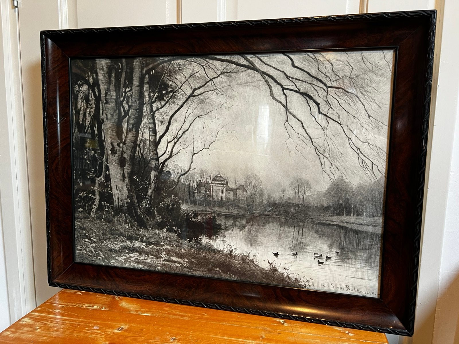Staal Gravure "Huis ten Bosch" J.J. vd Sande Bakhuiyzen, Antiek en Kunst, 79 cm, 1800 - 1899, 58 cm, Ophalen of Verzenden