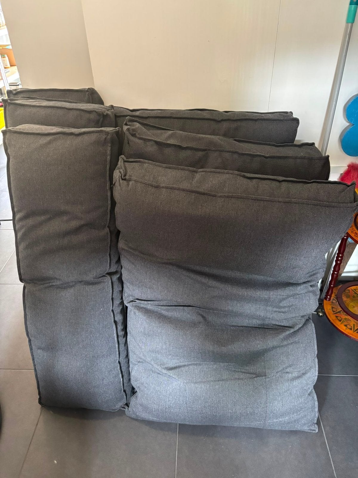 3 sets grijze Karwei zitkussens voor palletbank, Ophalen, Overige merken, Palletkussen, Vierkant