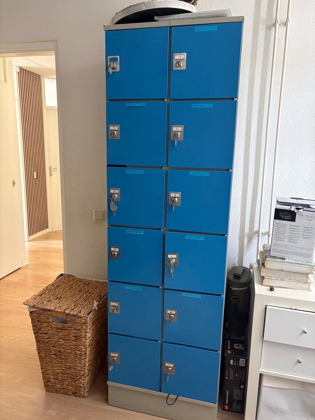 Vintage locker kluisjes middelbare school, Ophalen, Gebruikt