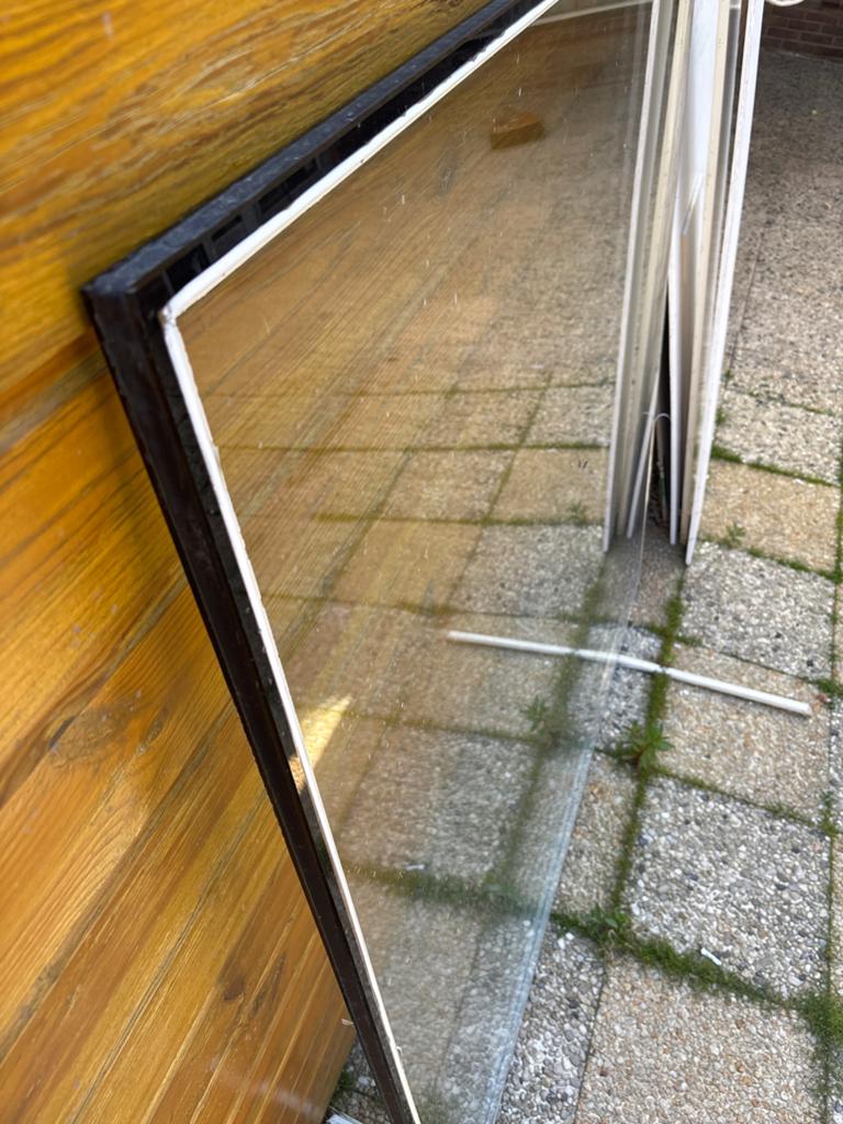 Grote glasplaat 1,50 x 1,50 meter Z.S.M., Doe-het-zelf en Verbouw, Glas en Ramen, Ophalen, Gebruikt, Glasplaat, 120 tot 160 cm