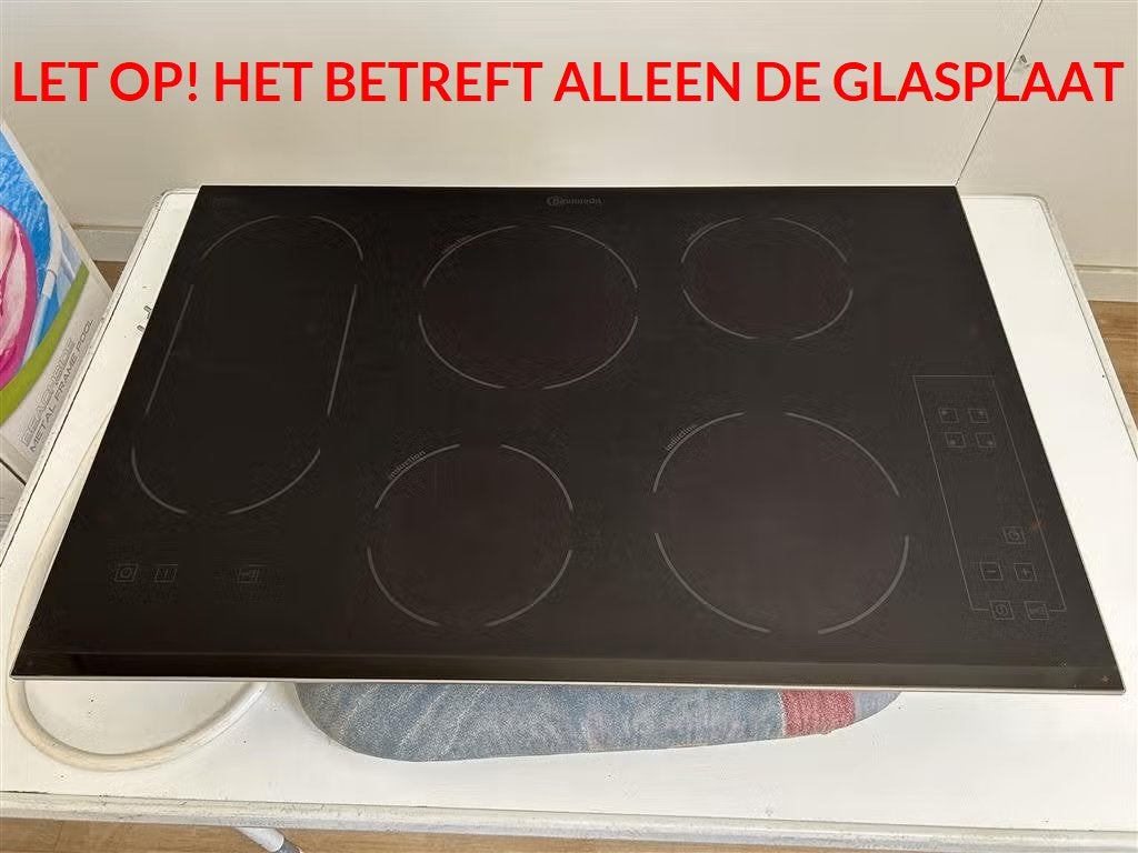 Bauknecht inductie Glasplaat 4 Pit + Warm houdplaat, Ophalen of Verzenden, Gebruikt