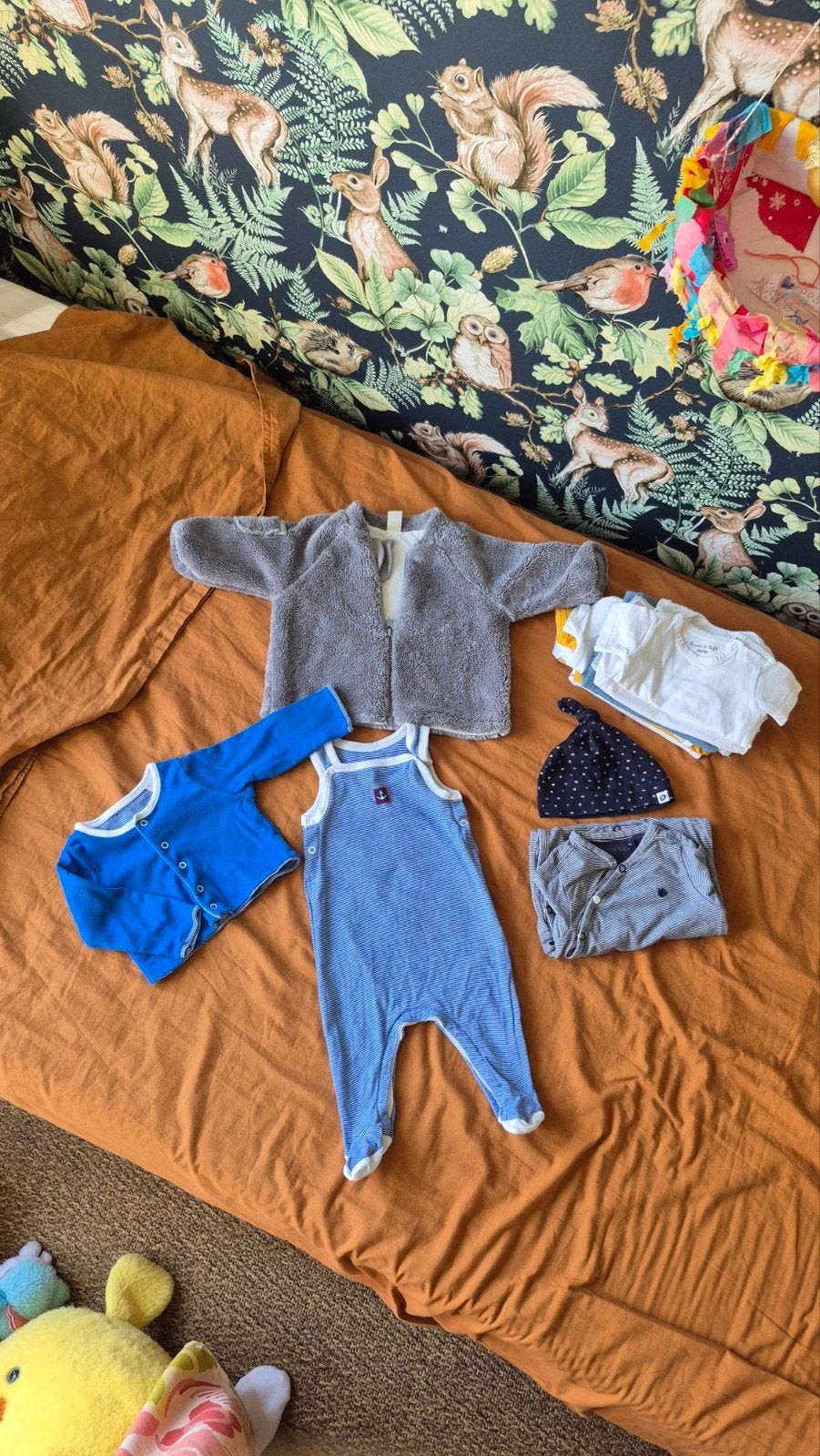 Babykleding pakket: jasje, pakjes en rompers, Kinderen en Baby's, Ophalen of Verzenden, Zo goed als nieuw, Koeka, Petit Bateau