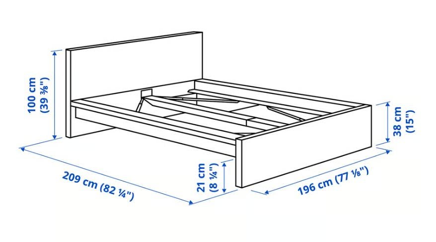 IKEA MALM Bedframe 180x200 cm, Ophalen, Bruin, Tweepersoons, Zo goed als nieuw