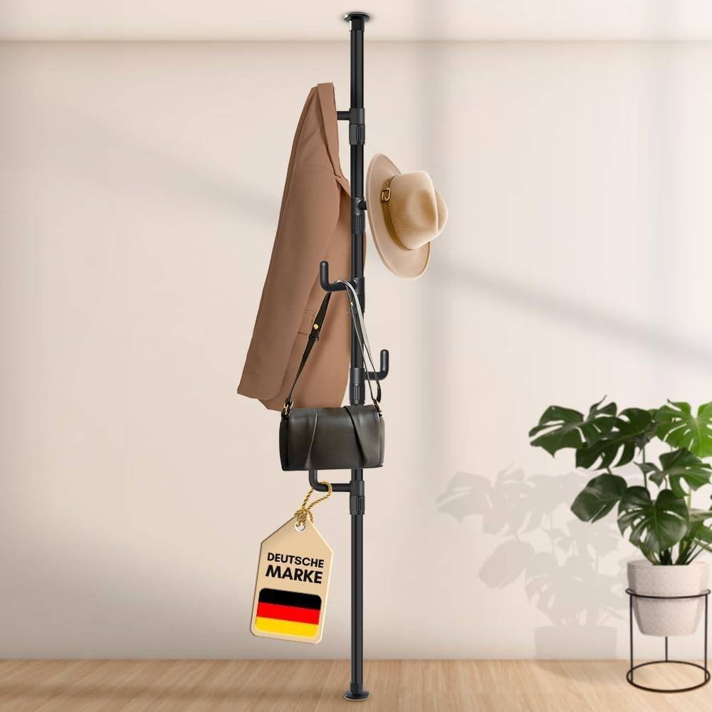 klembare zwarte kapstok 110-310cm lobux van 40.99 voor 14.95, Huis en Inrichting, Woonaccessoires | Kapstokken, Nieuw, Wandkapstok