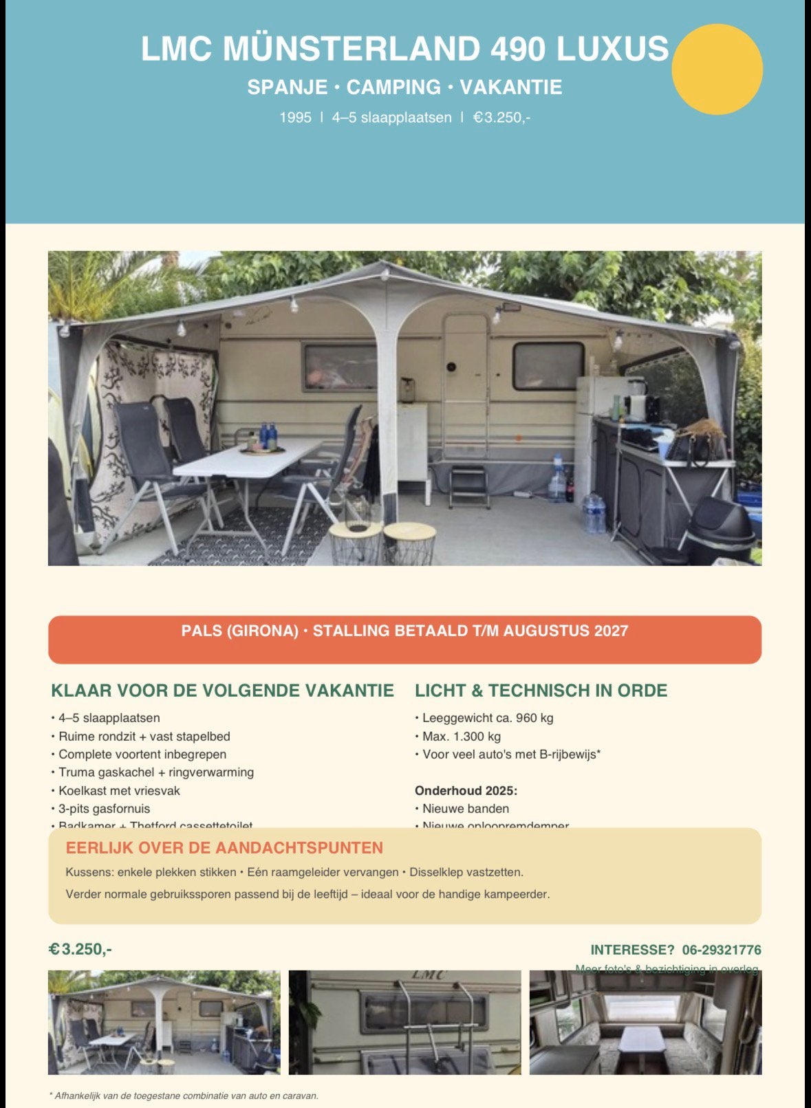 LMC Caravan met voortent en fietsenrek, Caravans en Kamperen, Rondzit, Omvormbare zithoek, Particulier, 5 tot 6 meter