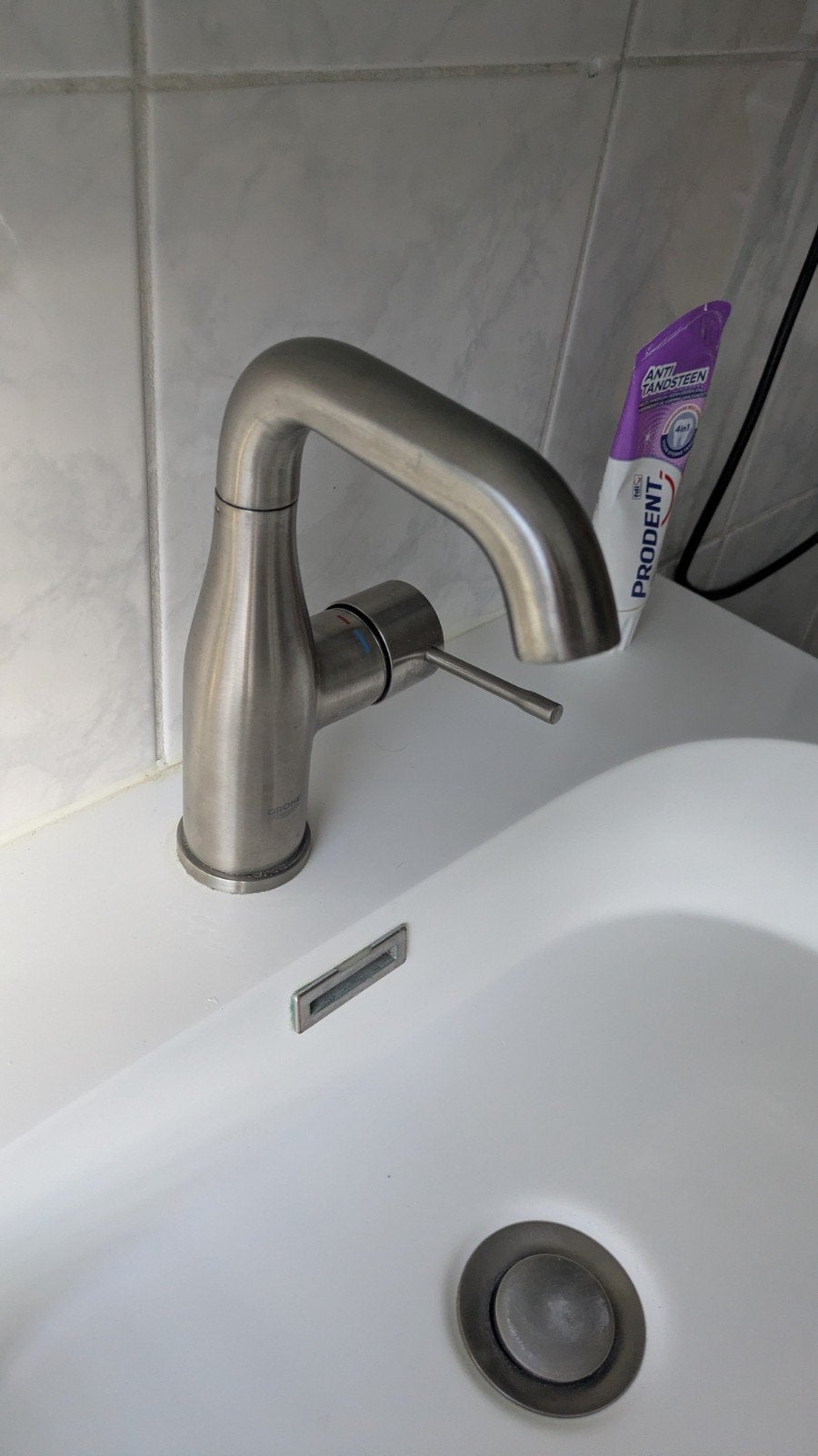 Grohe Badkamerkraan Geborsteld RVS, Ophalen of Verzenden, Gebruikt, Rvs, Kraan