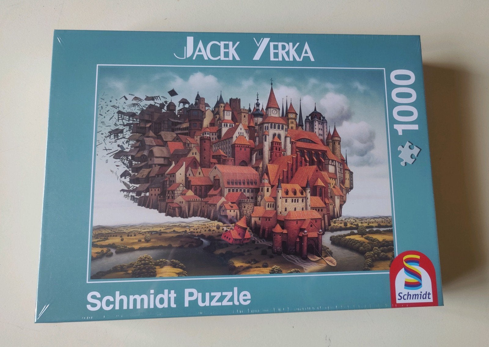 Zeldzaam Schmidt Jacek Yerka Vliegende Stad (59512) nieuw, Ophalen of Verzenden, 500 t/m 1500 stukjes, Nieuw, Legpuzzel