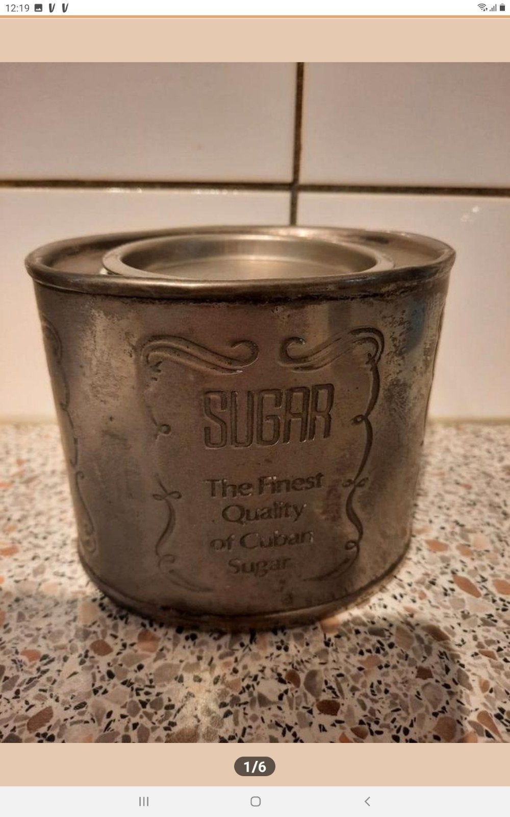 oud suiker blik, Ophalen of Verzenden, Gebruikt, Suiker