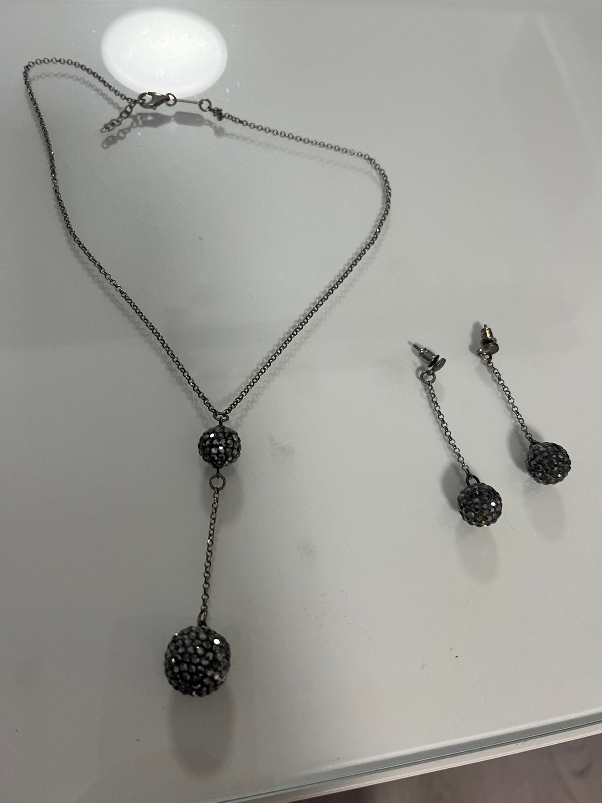 Zinzi set van oorbellen en ketting, Ophalen of Verzenden, Zo goed als nieuw, Zilver, Overige materialen