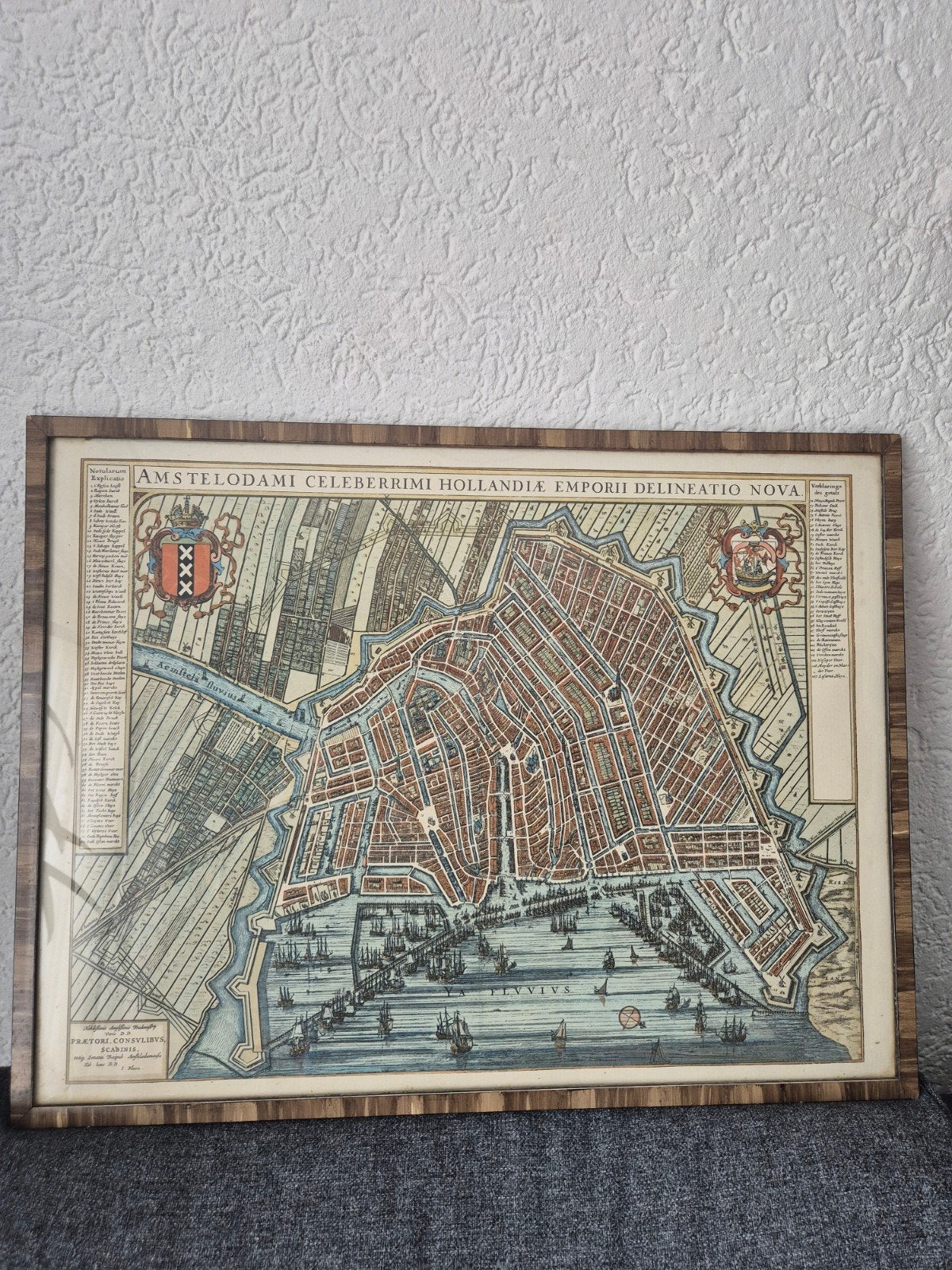 Historische kaart van Amsterdam (I. Blaeu), Boeken, Atlassen en Landkaarten, Voor 1800, Ophalen of Verzenden, I. Blaeu, Nederland