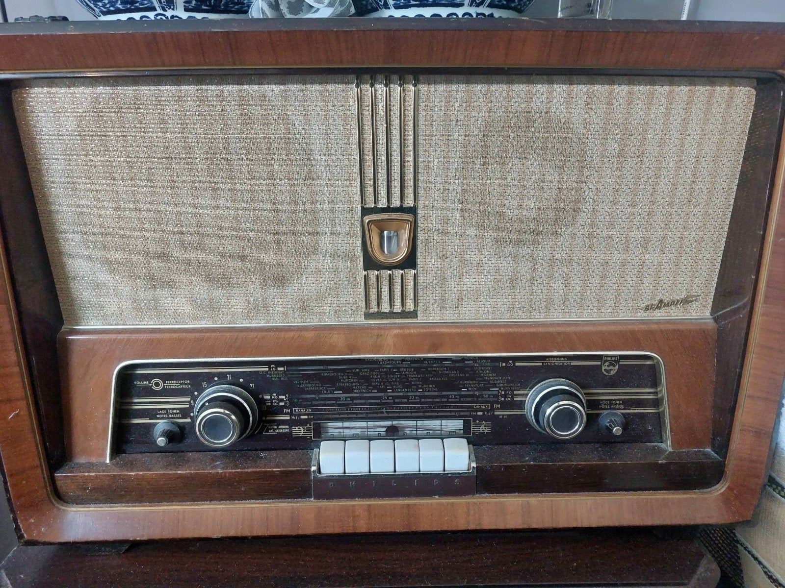 Historische Philips Biampli Radio uit 1957 - Vintage Geluid, Ophalen of Verzenden, Gebruikt, Radio