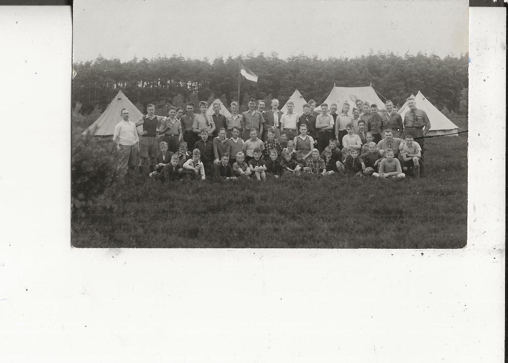 Onbekend Kampfoto voor de tenten Fotokaart, Ophalen of Verzenden, 1920 tot 1940, Ongelopen, Zuid-Holland