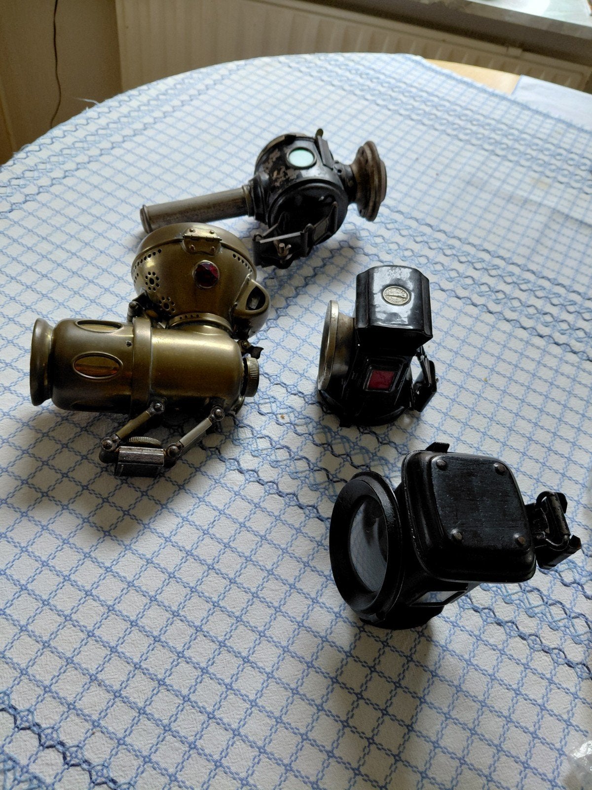 Set van diverse antieke fietslantaarns, Ophalen of Verzenden, Gebruikt, Overig, Verlichtingsset