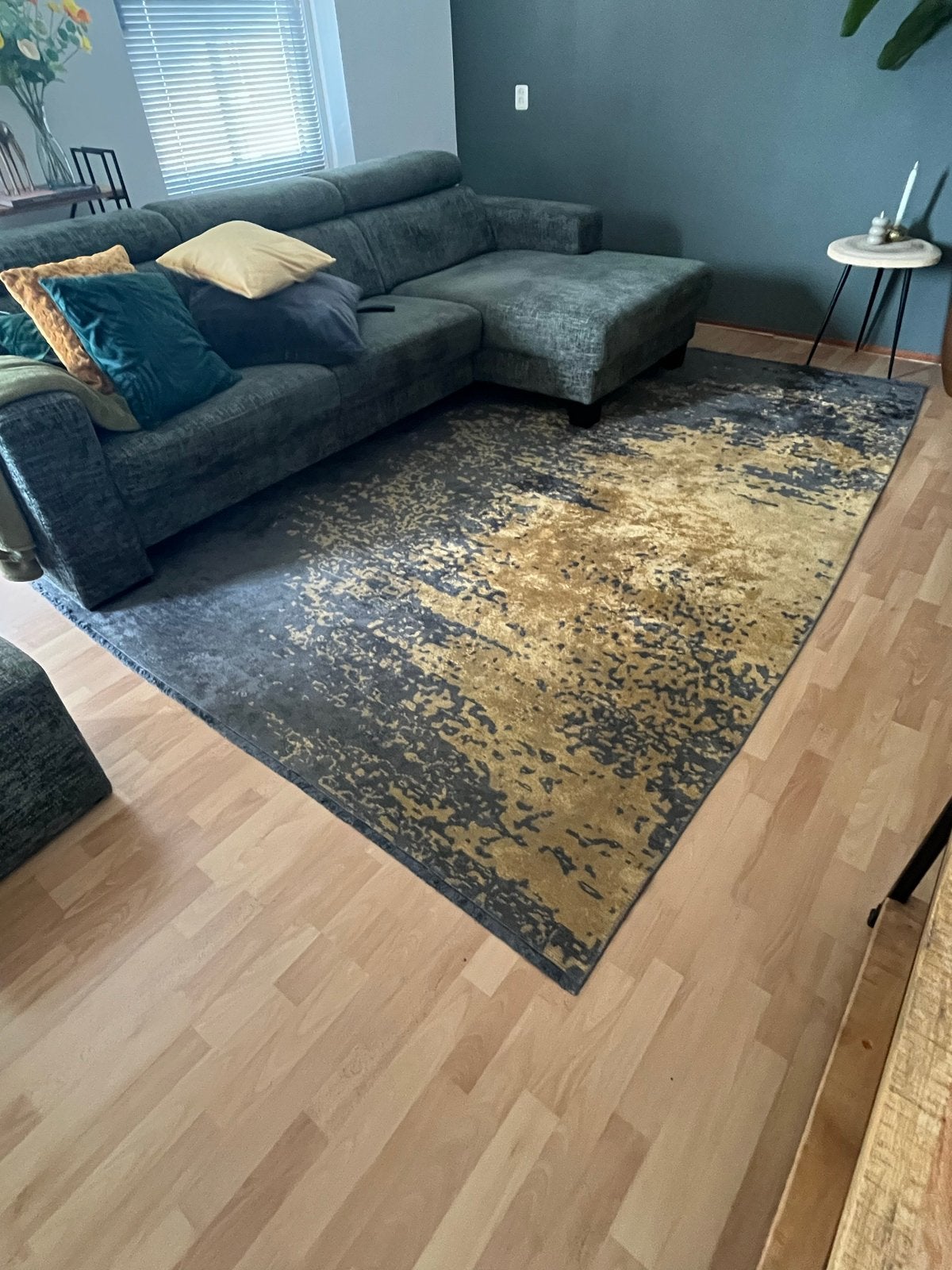 Trendhopper Russel vloerkleed goud/grijs 308x207 cm, Huis en Inrichting, Ophalen, Zo goed als nieuw, 200 cm of meer, Rechthoekig