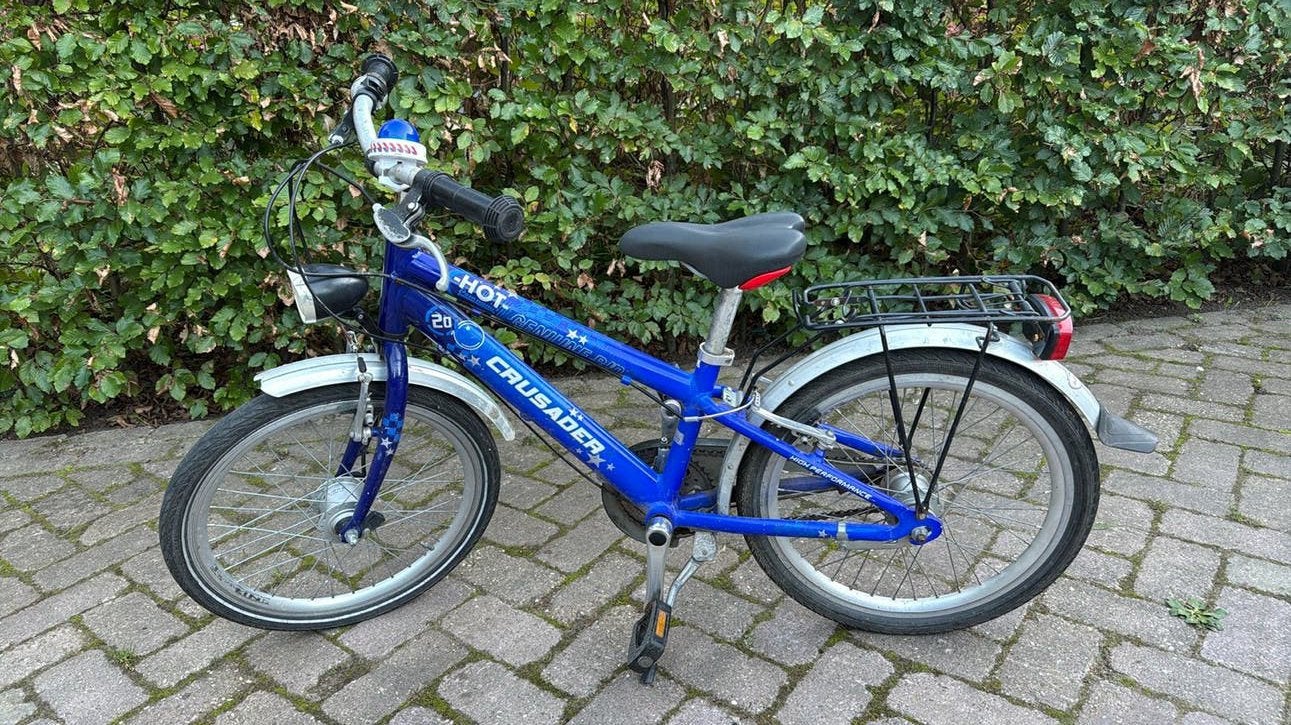 Blauwe Hot Crusader kinderfiets 20 inch, Ophalen of Verzenden, Gebruikt, Velgrem, 16 tot 20 inch