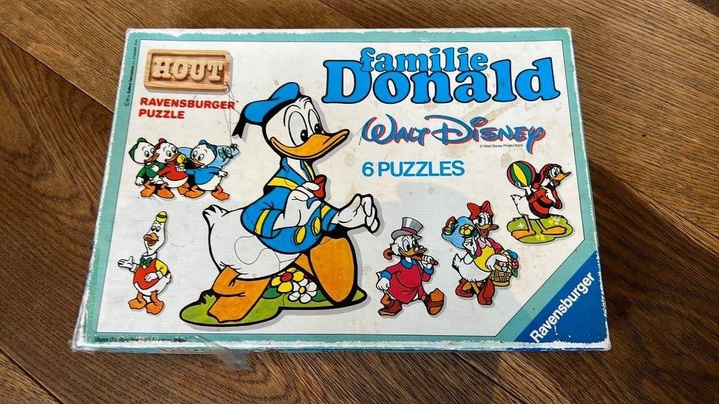 Ravensburger Donald Duck houten puzzel Walt Disney 6 stuks, Ophalen of Verzenden, Donald Duck, Overige typen
