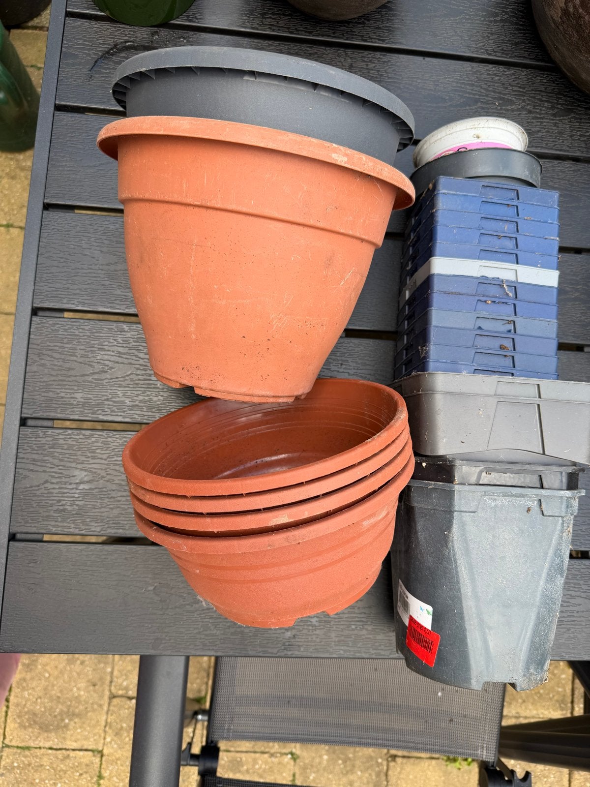 Diverse maten binnenpotten, Tuin en Terras, Bloempotten, Kunststof, Gebruikt, Rond, Binnen