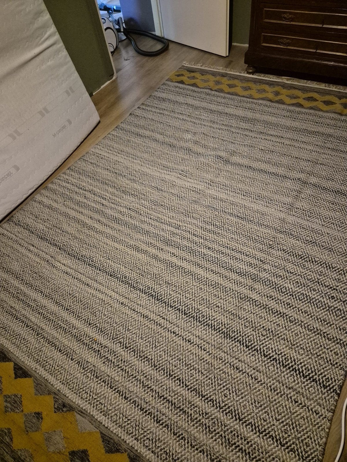 IKEA RYSSGRÄS Vloerkleed - Grijs/Geel, 200x300 cm, Ophalen