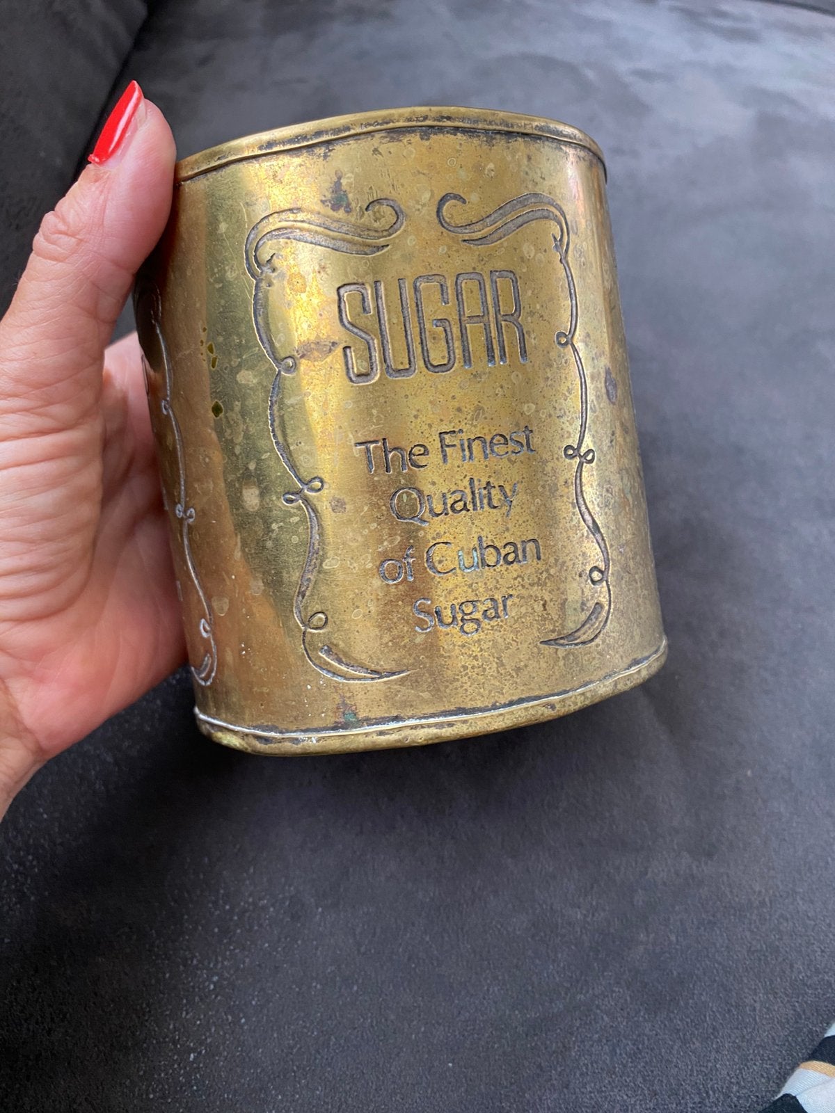 Vintage voorraadpot voor suiker, Verzamelen, Blikken, Ophalen of Verzenden, Gebruikt, Suiker, Overige merken