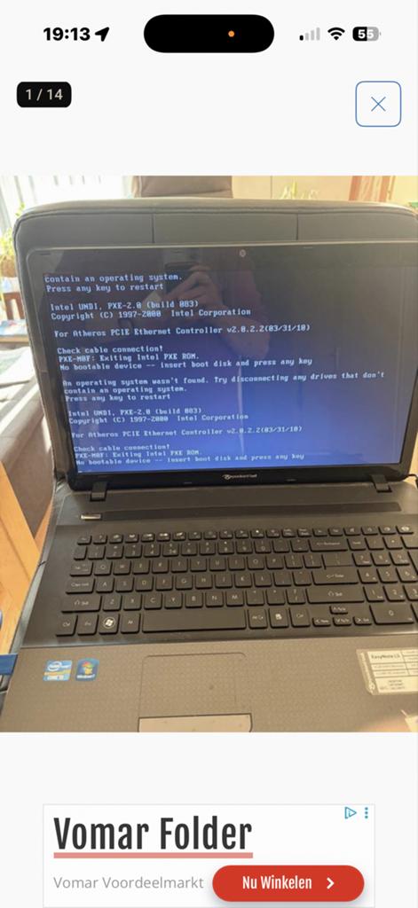 Packard Bell EasyNote LS - Start niet op (met nieuwe accu), Computers en Software, Windows Laptops, Niet werkend, 17 inch of meer